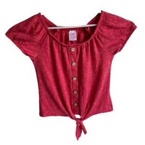 *2 for $20*No Boundaries Juniors Tie Front Cap Sleeve Peasant Blouse size xs (1)